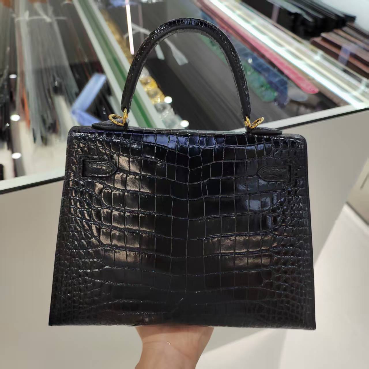 Hermès Kelly 25 Alligator black customization