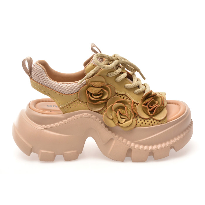 Pantofi sport GRYXX galbeni, 56288, din piele naturala