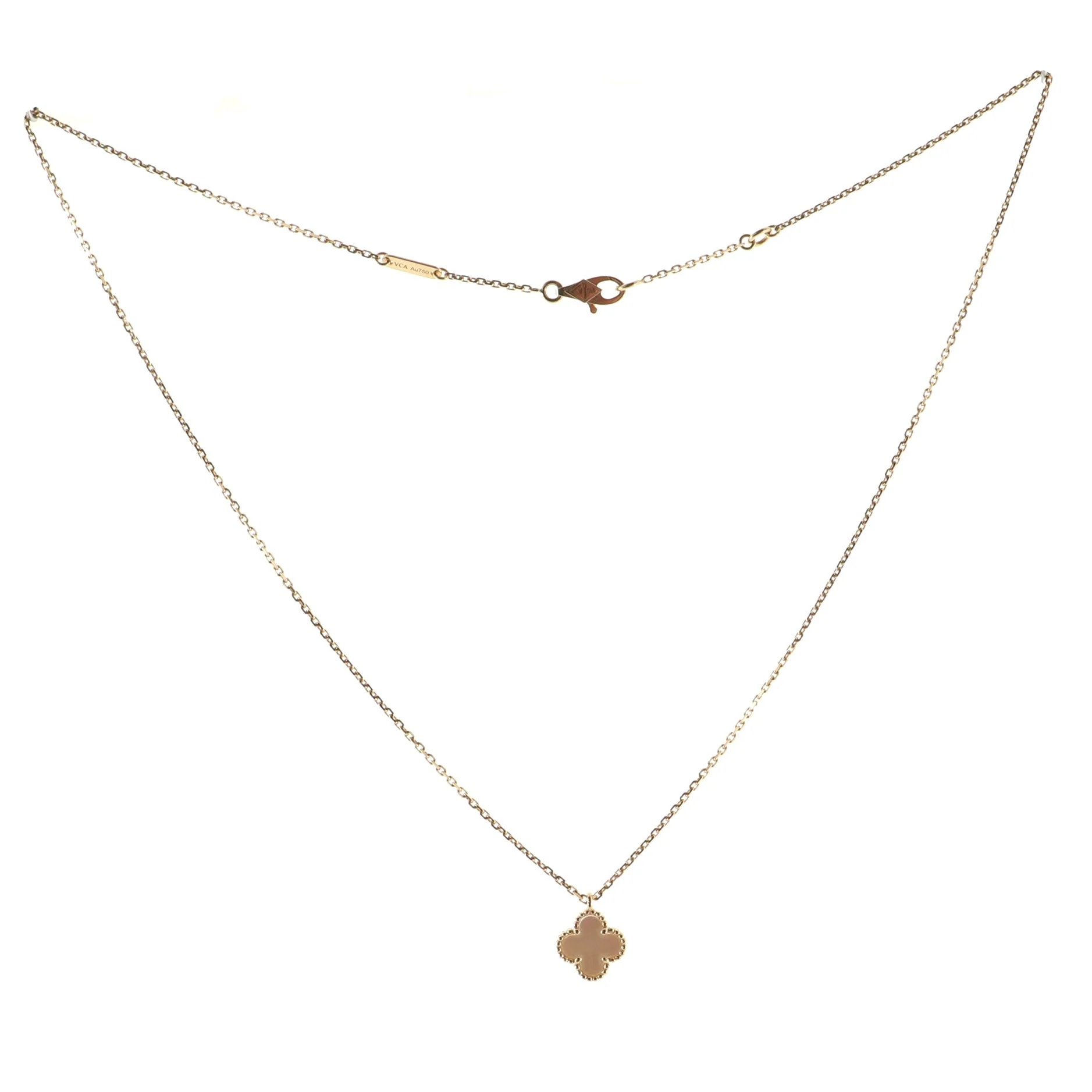 Sweet Alhambra Pendant Necklace 18K Yellow Gold and Mother of Pearl