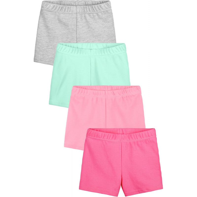 VAELIRAEL 4 Pack Baby and Toddler Girls' Cotton Bike Shorts
