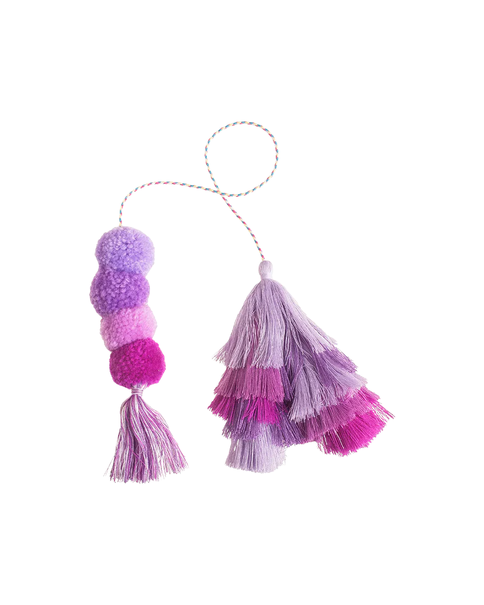 Bogg Bag Bauble - Purple Rain Double Tassel