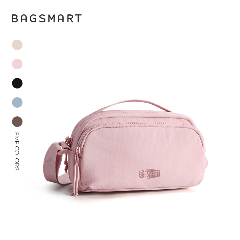 BAGSMART Crossbody Bag for Women, Small Shoulder Handbag with Adjustable Straps for Everyday Carry, Casual, Travel, Pink