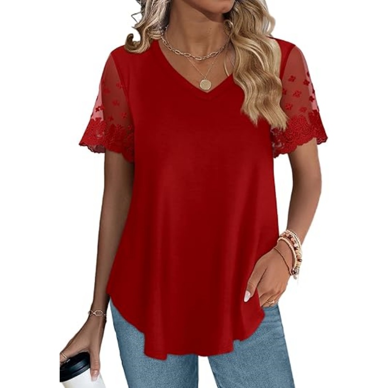 MUSETHREAD Casual V Neck T Shirts