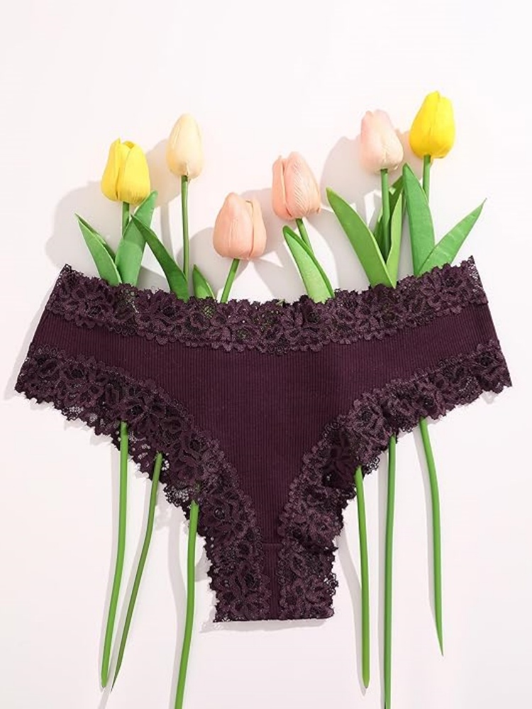 VALENTINIANA Womens Cotton Underwear Sexy Lace