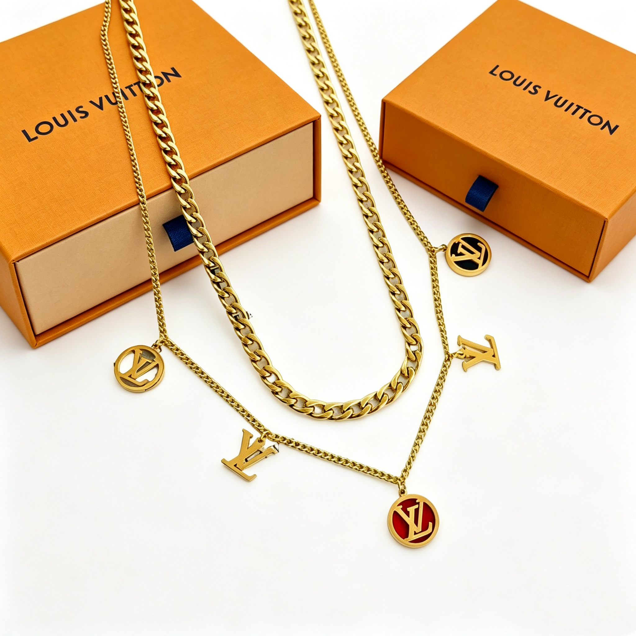 L — Metal Double Chain Necklace