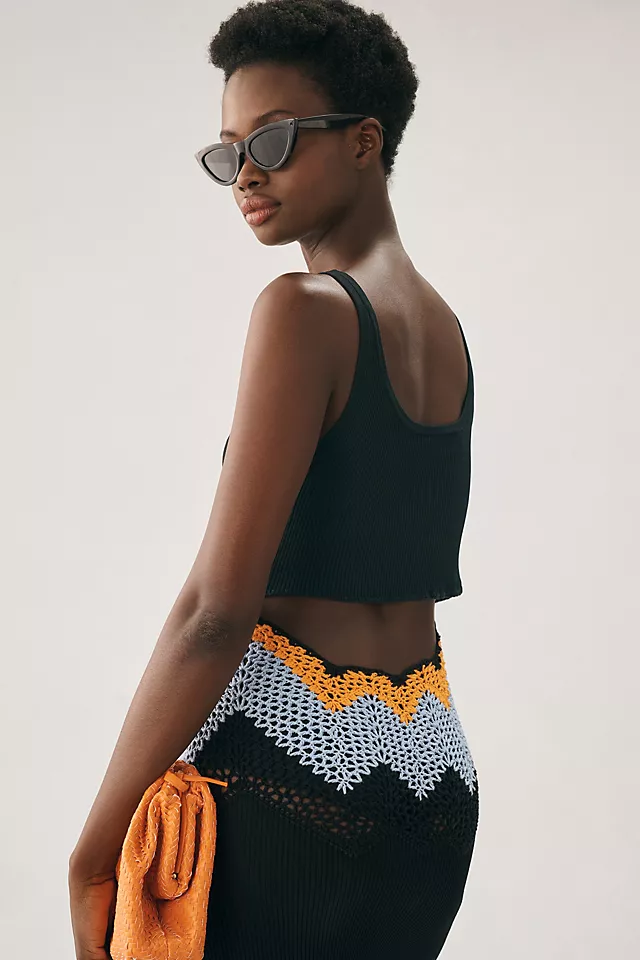 Beatrice .b Slim Crochet Dress BLACK