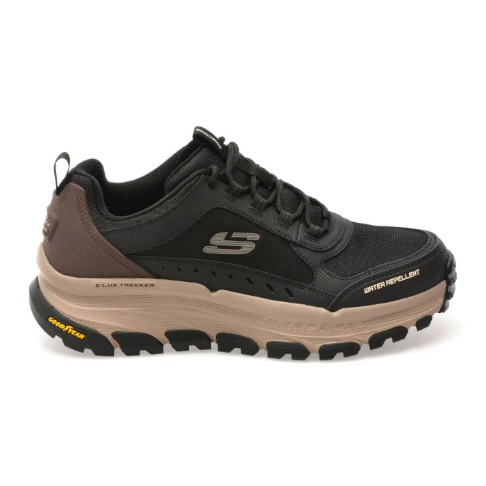 Pantofi sport SKECHERS negri, D LUX TREKKER, din material textil