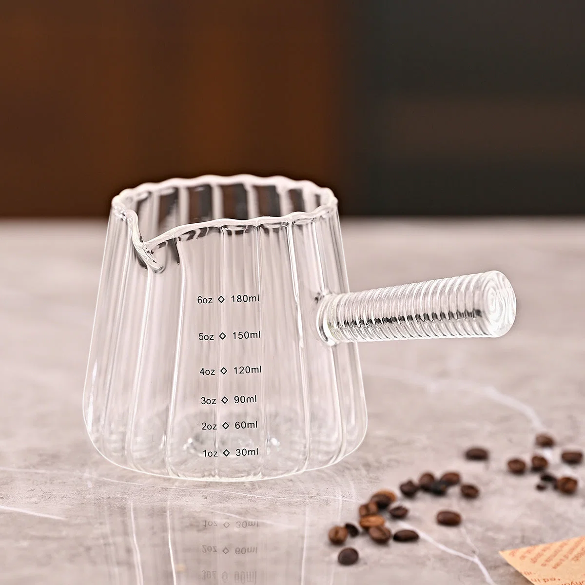 Glass milk pitcher