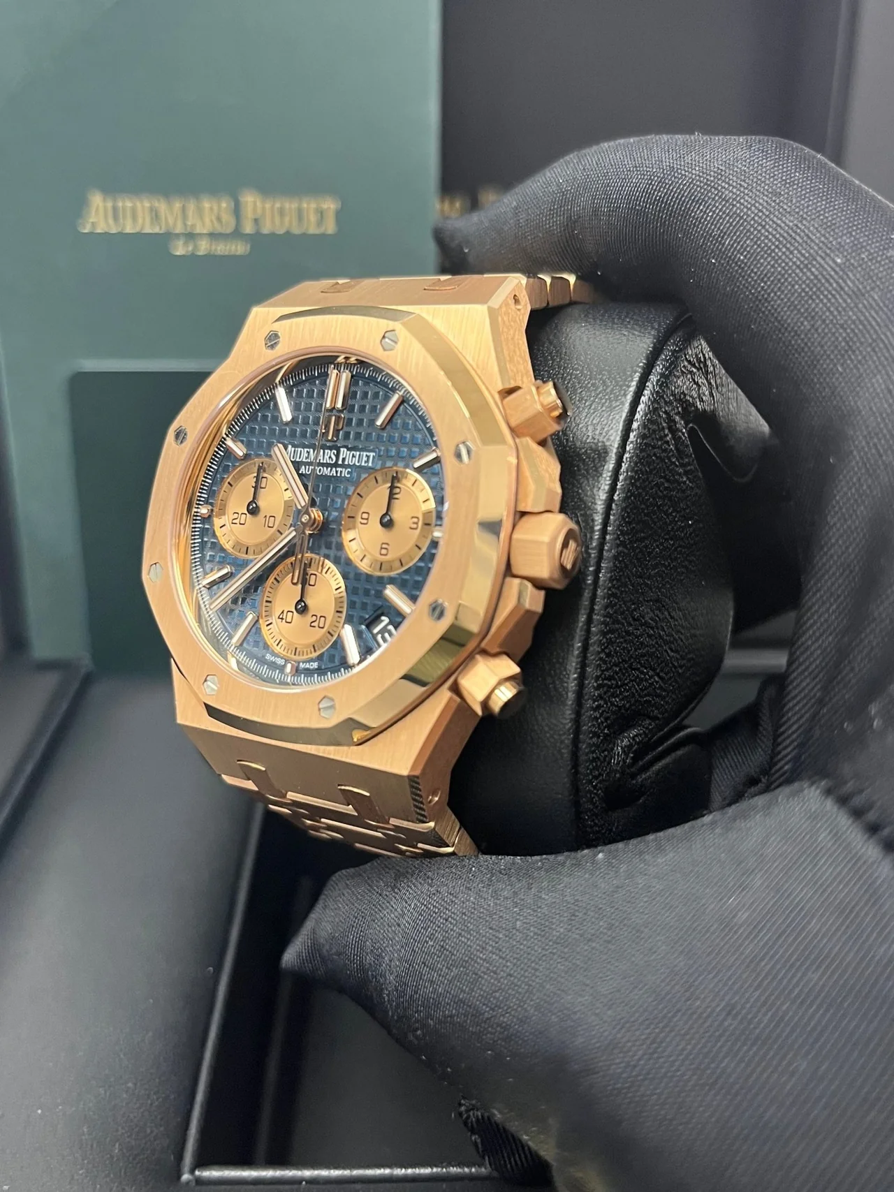 ROYAL OAK Pink Gold Blue Dial CHRONOGRAPH 41mm