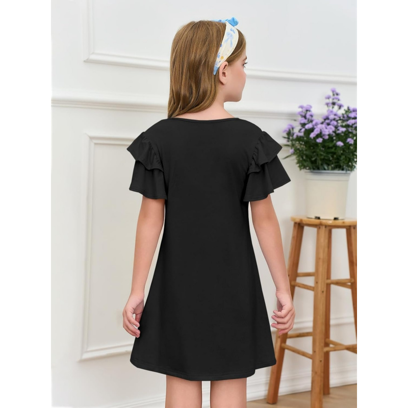 Girls Ruffle Sleeve Dresses