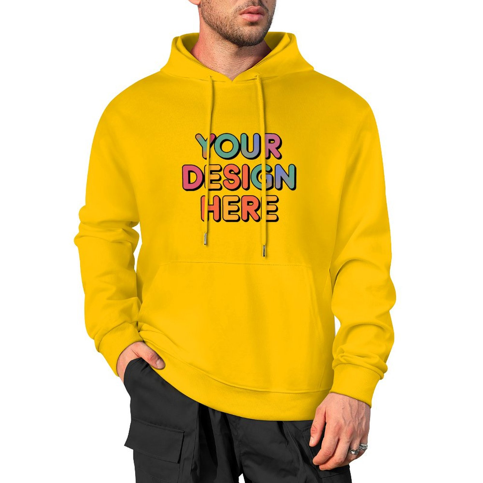 Personalized Custom Men’s 100% Cotton Hooded Sweater with Graphic Print