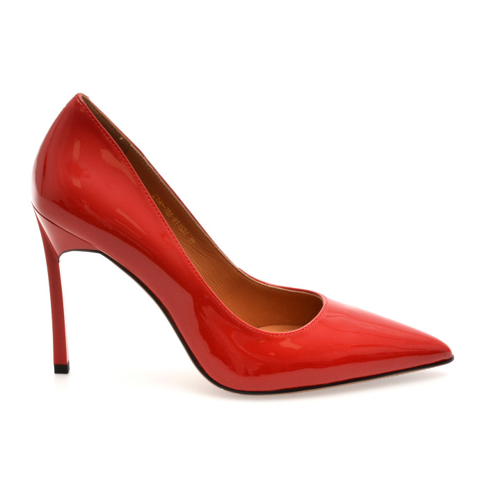 Pantofi eleganti EPICA rosii, E19070, din piele naturala lacuita