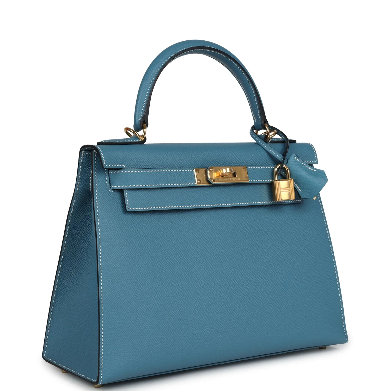 Hermes Kelly Sellier 28 Blue Jean Epsom Gold Hardware