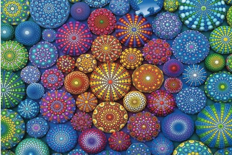 Radiating Rainbow Mandalas 2000 Piece Puzzle