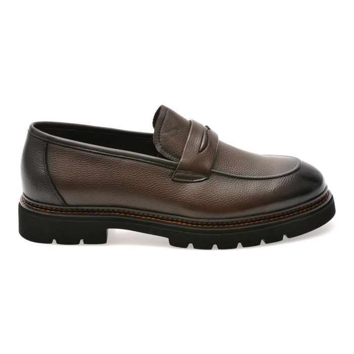 Mocasini eleganti EPICA maro, G21, din piele naturala