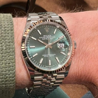 Rolex Datejust 41'Mint Green' 126334 Steel & White Gold
