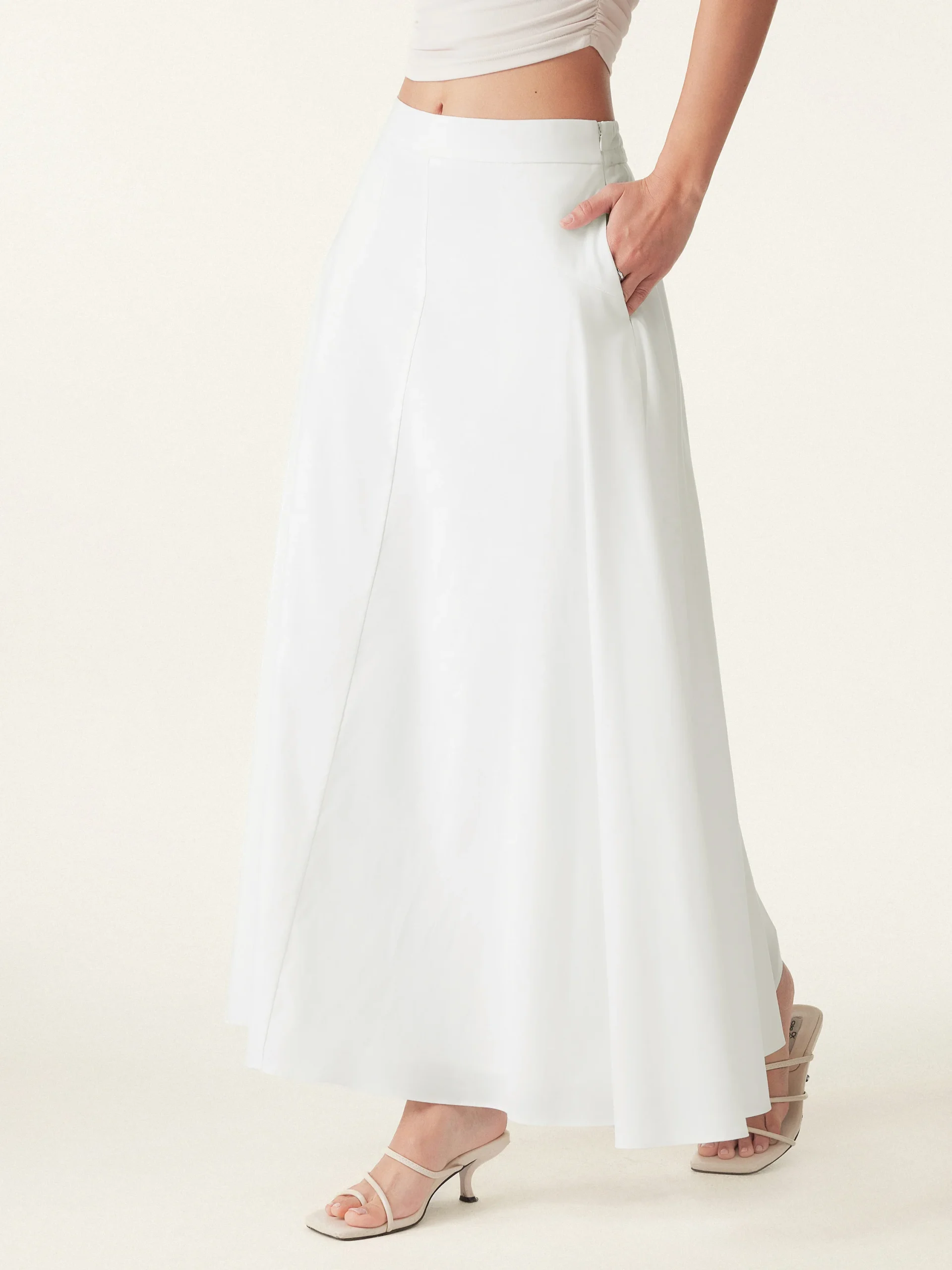 Pull-on Midi Skirt with Pockets
