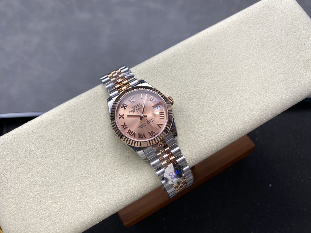 Rolex Datejust 278271 Sun Dust Roman Dial Two Tone Rose Gold Fluted Bezel Jubilee