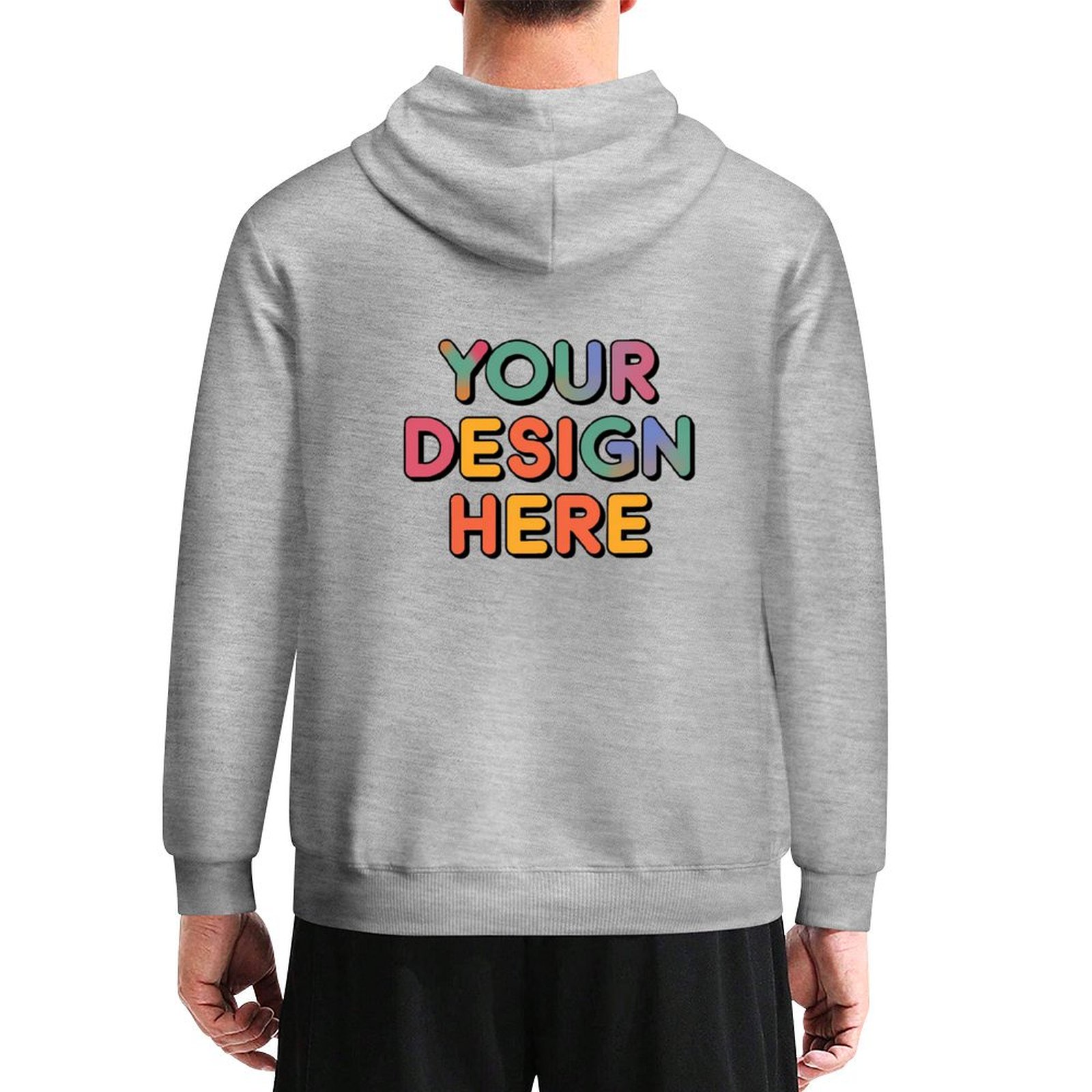 Customized Men’s Fashionable Pullover Hoodie with Adjustable Drawstring