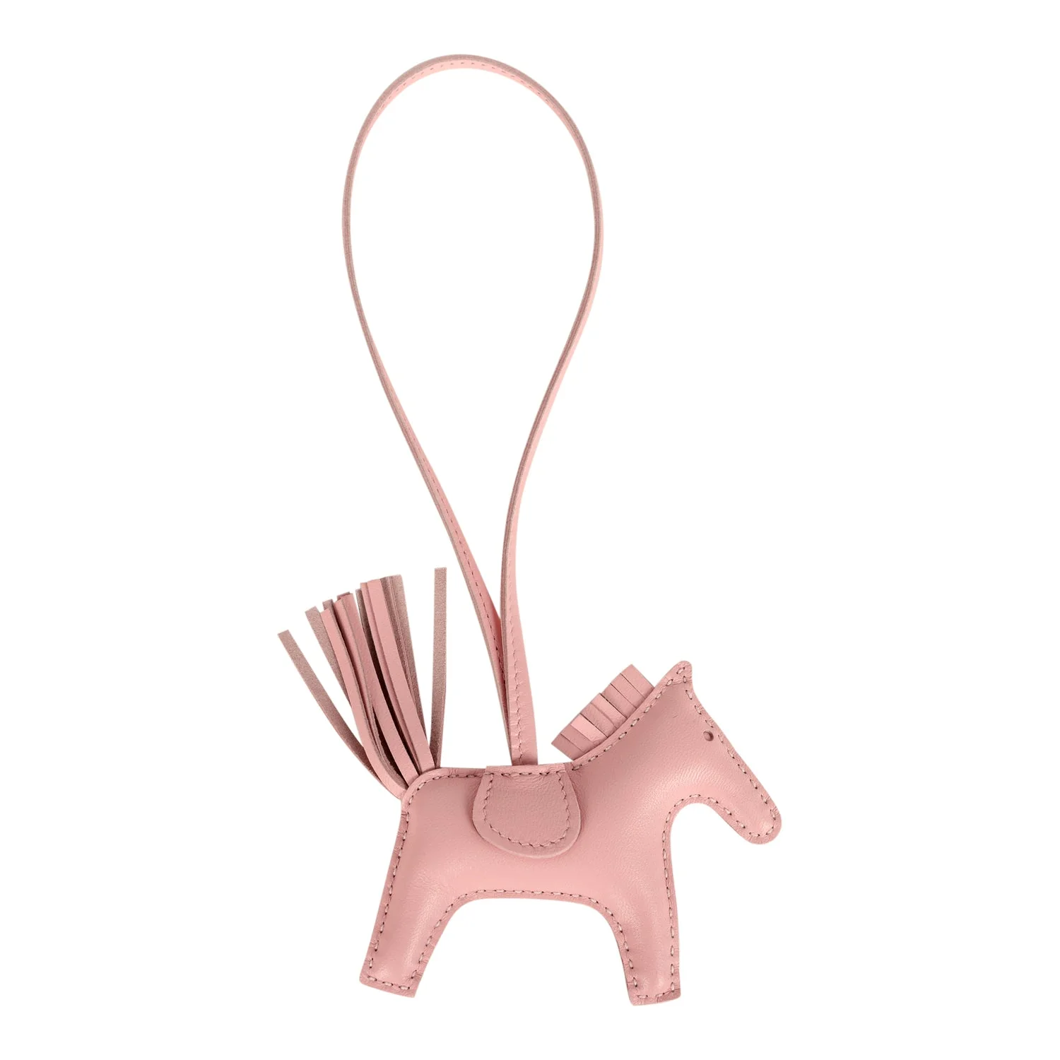 Hermes Rodeo Bag Charm PM Rose Sakura Milo Lambskin