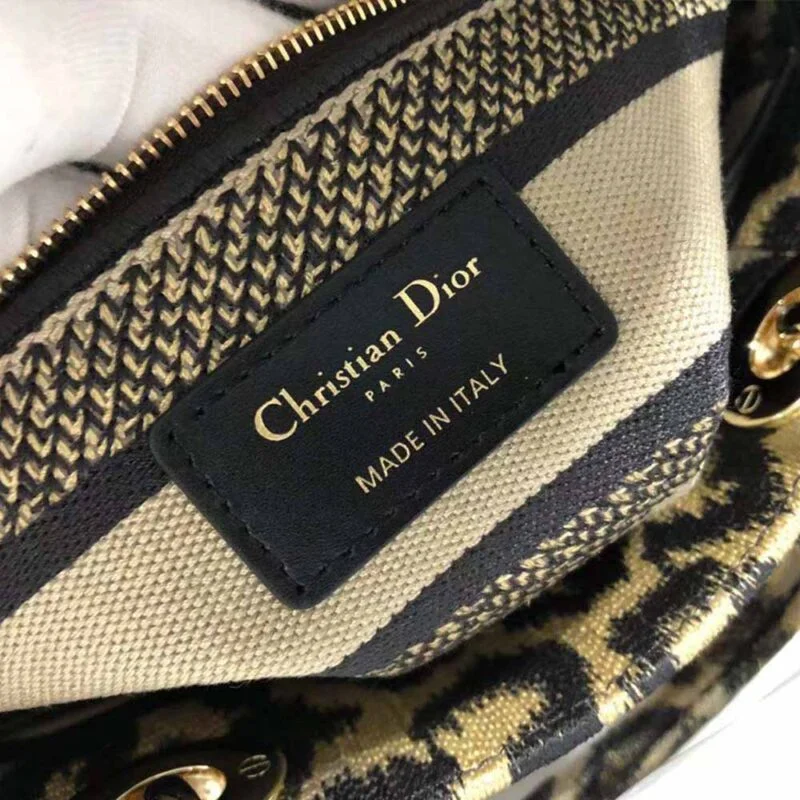 Dior Leopard Medium Lady D-Lite Bag M0566/Embroidery