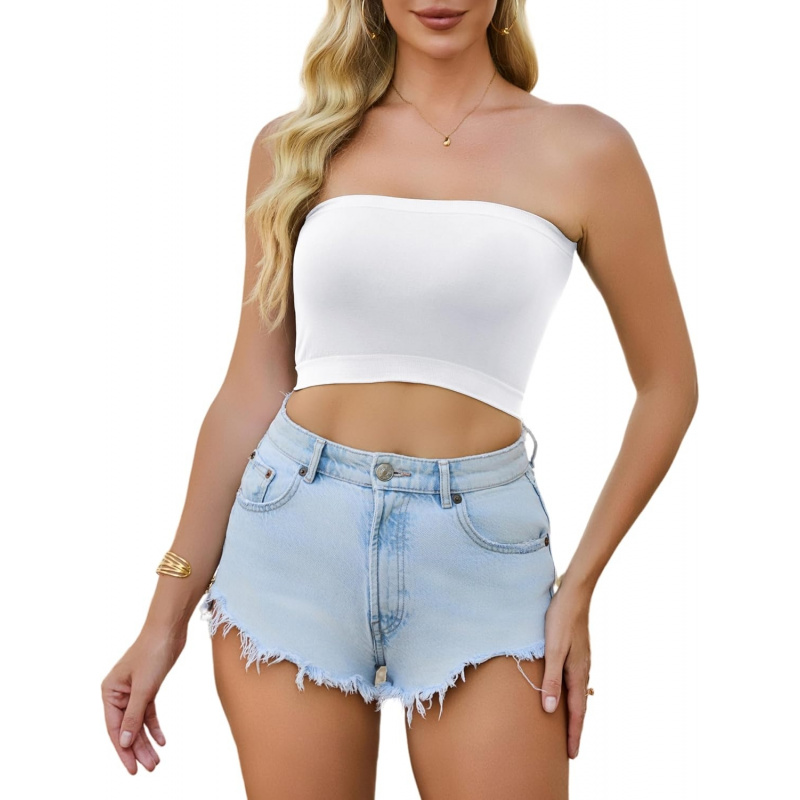 AURETOP 4 Pieces Tube Top Strapless Tops
