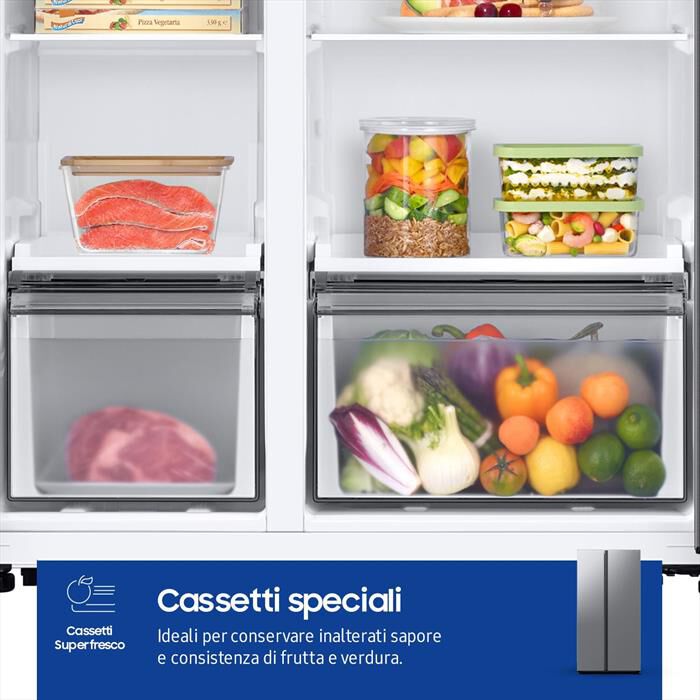 SAMSUNG - Frigorifero side by side RS57DG400EM9EF Classe E-Metal Inox