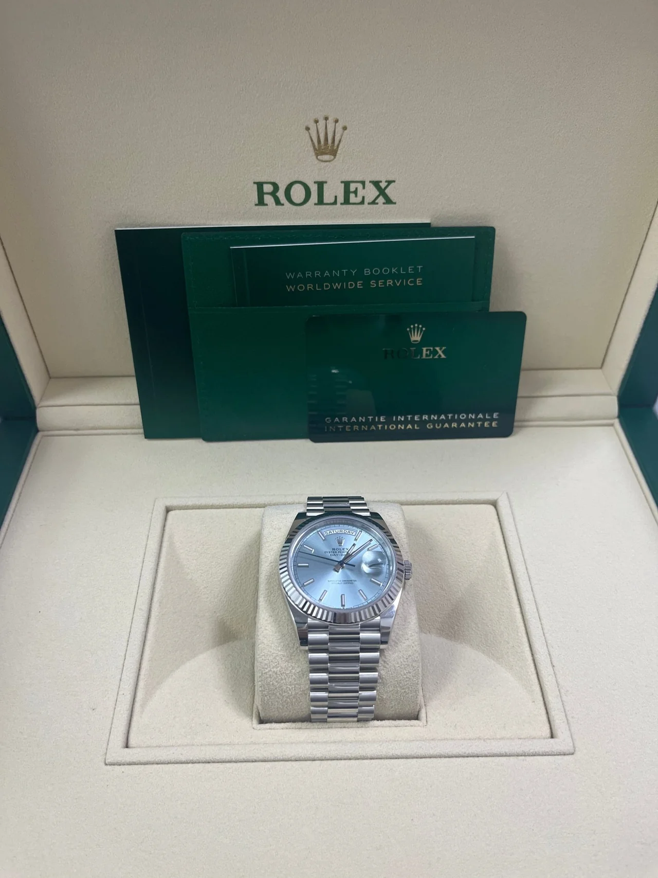 Rolex Day-Date 40 Ice Blue Dial m228236 0018 Men's Watch
