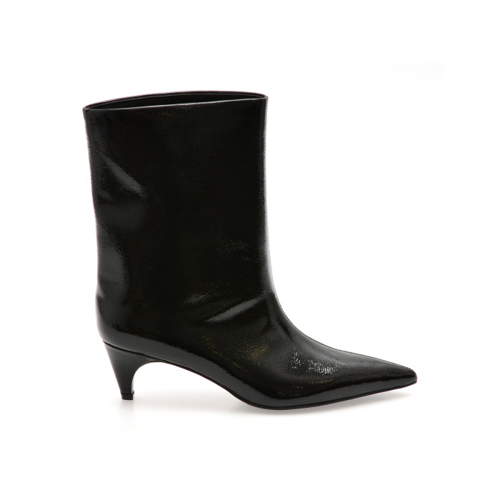 Botine elegante EPICA PREMIUM negre, 81R, din piele naturala lacuita