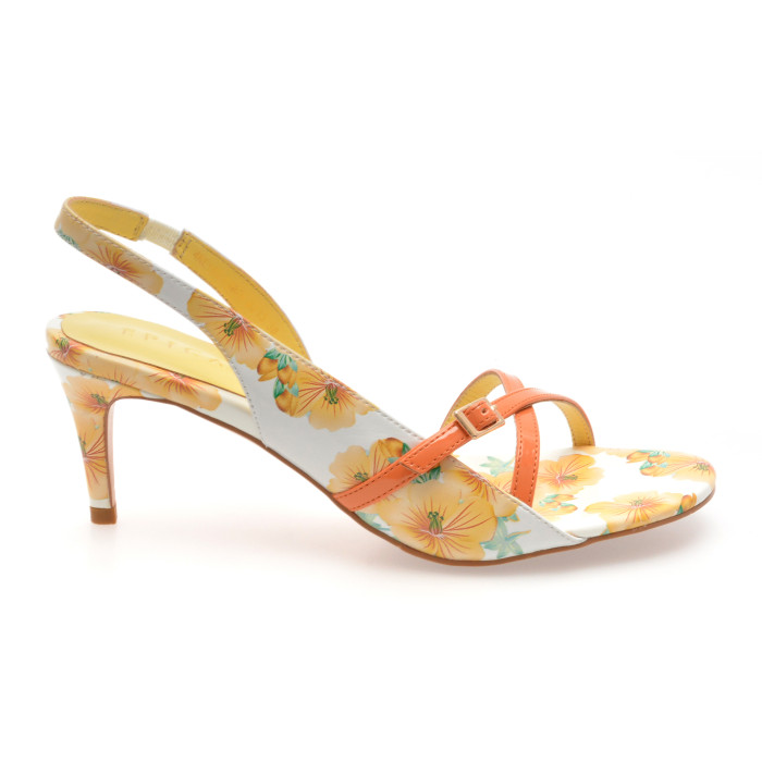 Sandale elegante EPICA galbene, EB629, din piele naturala