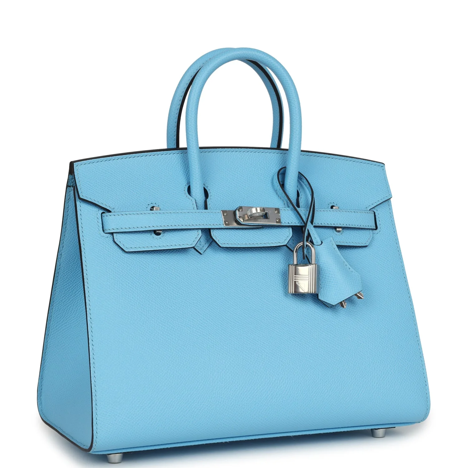 Hermes Birkin Sellier 25 Celeste Epsom Palladium Hardware