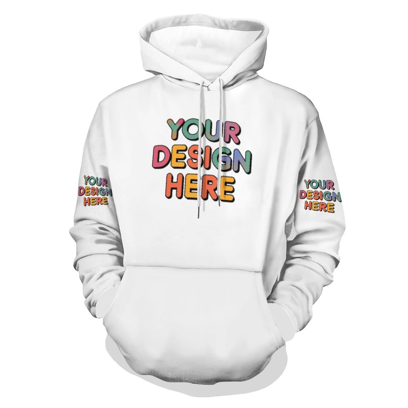 Customized Men’s Loose Double Hat All-Over Print Sweater