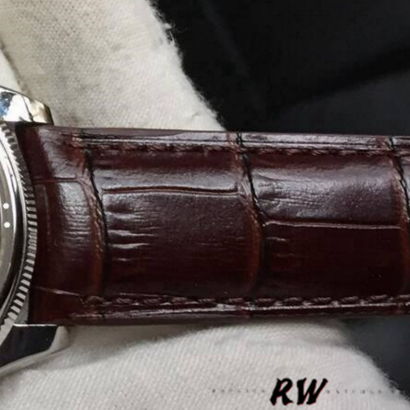 Rolex Cellini Date 50519 Brown Leather Silver Dial 39mm Mens Replica Watch
