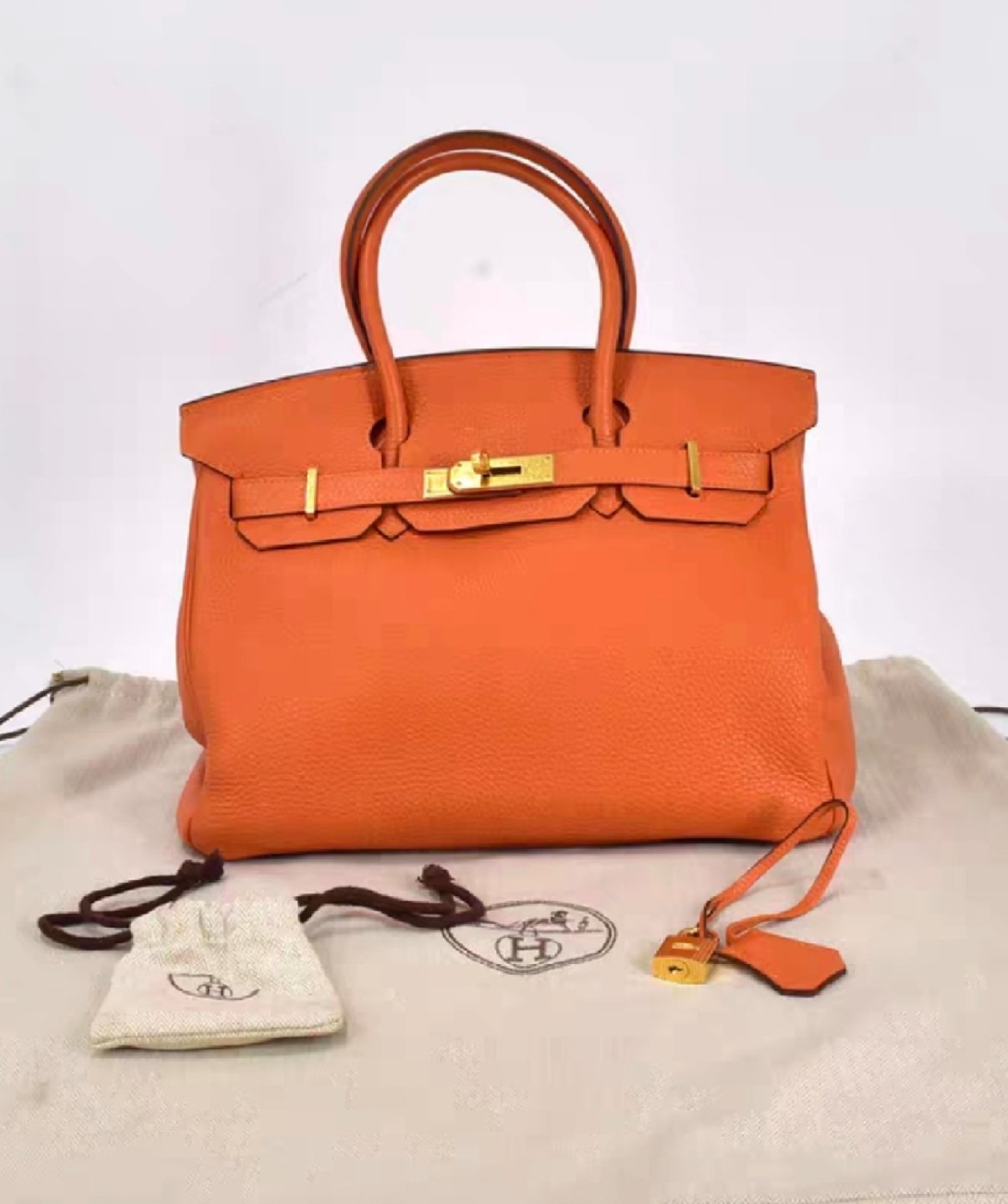 Hermès Birkin 25-40 Orange Gold Buckle Custom