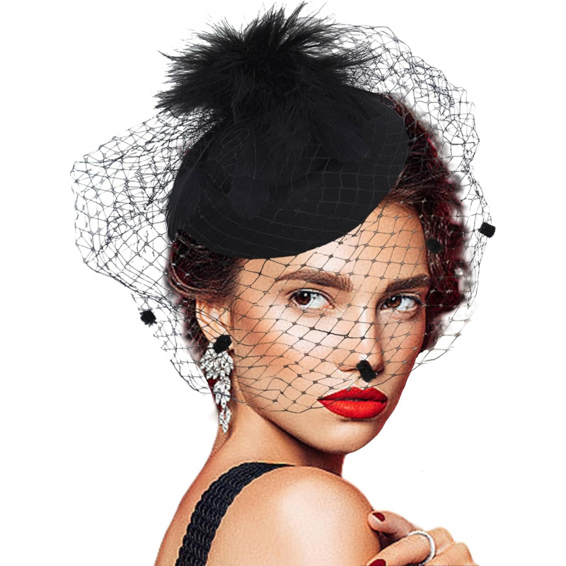 Fascinators Hat Flower Mesh 20s 50s