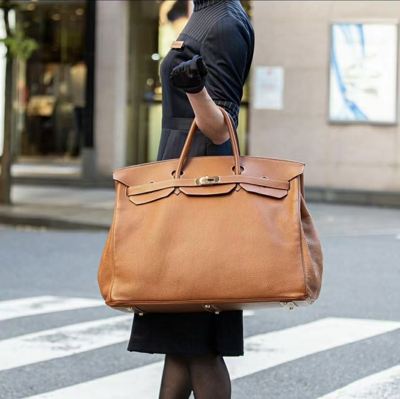 Hermes Birkin in golden brown TOGO high-end custom model, 50cm  fully hand-sewn customization