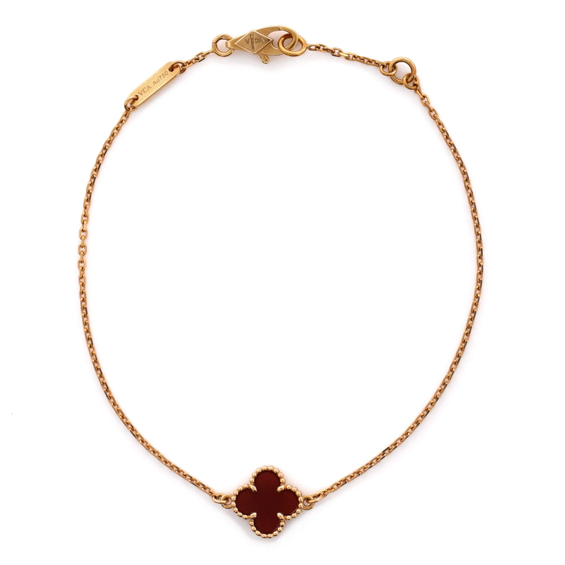 Sweet Alhambra Bracelet 18K Rose Gold and Carnelian