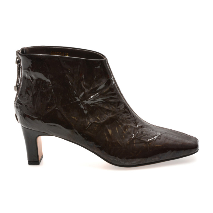 Botine elegante EPICA maro, 33M2525, din piele naturala lacuita