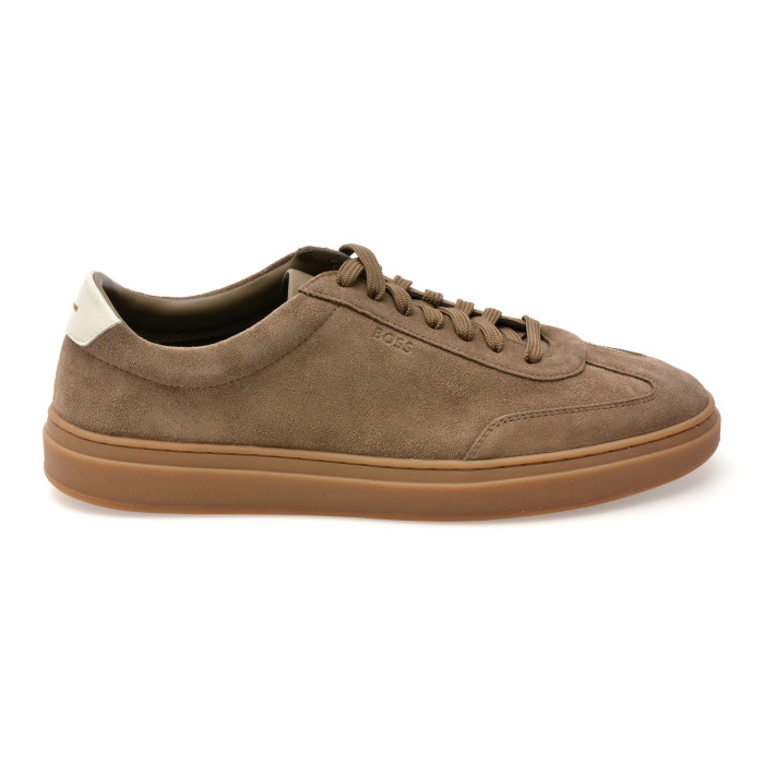Pantofi sport BOSS kaki, 8715, din piele intorasa