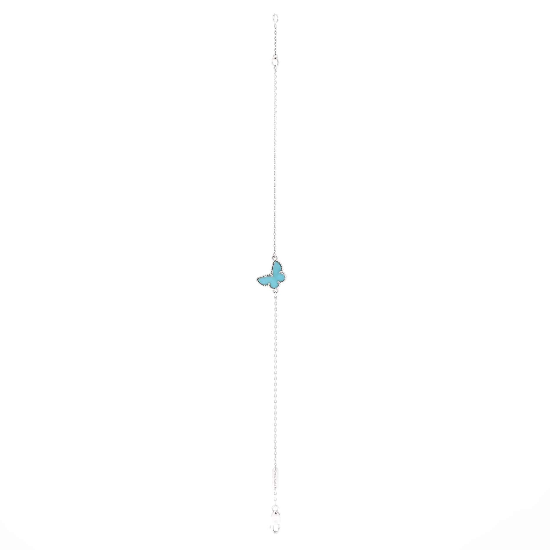 Sweet Alhambra Butterfly Bracelet 18K White Gold and Turquoise