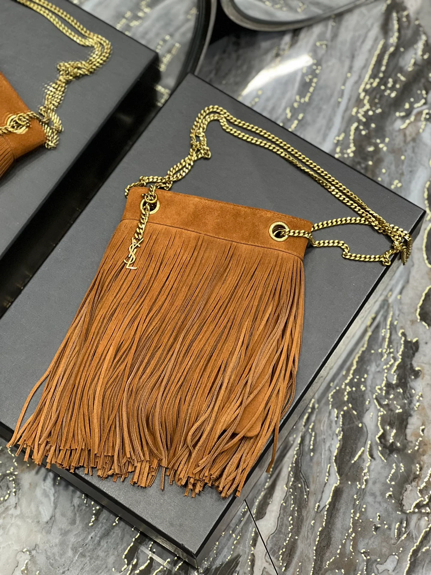 Saint Laurent Grace Ladies Tassel Brown For Women, Women’s Bags 8.3in/21cm YSL