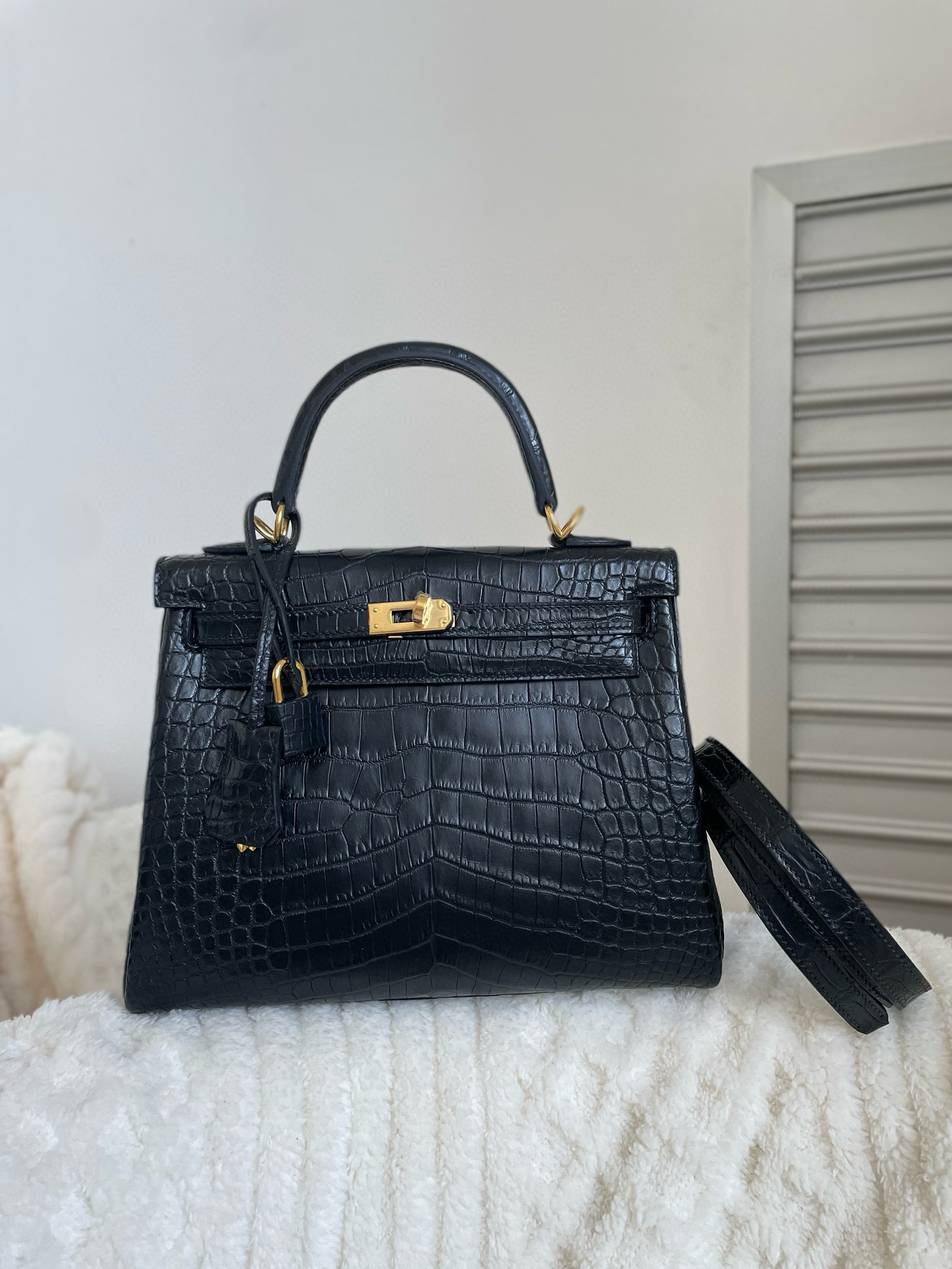 Hermès Haute Couture Kelly 25-32 crocodile skin