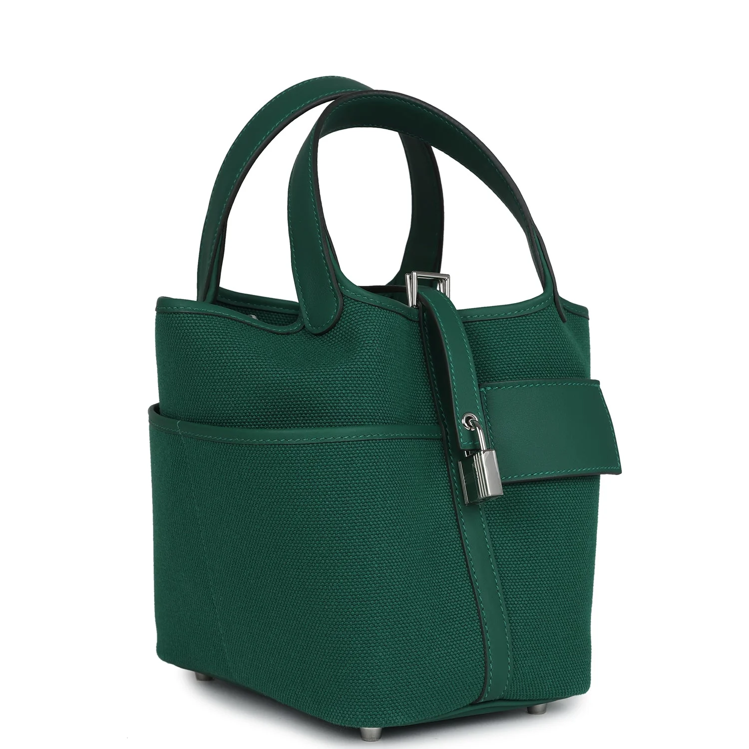 Hermes Picotin Cargo 18 Vert Moyen Swift and Toile Canvas Palladium Hardware
