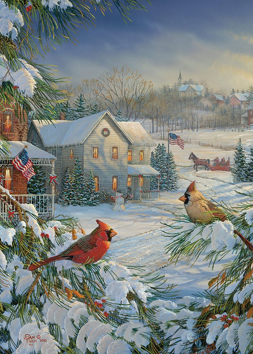 Winter Cardinals 1000 Piece Puzzle