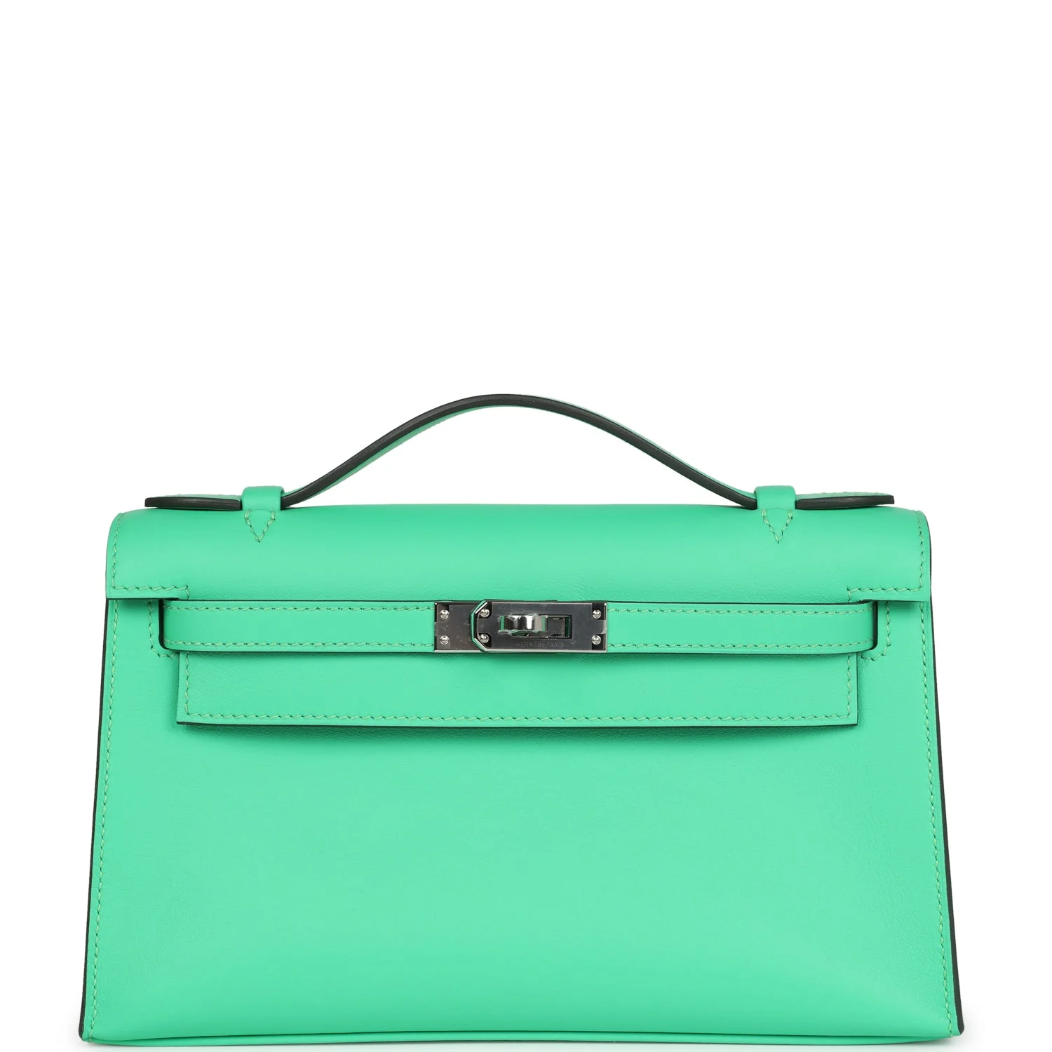 Hermes Kelly Pochette Vert Comics Swift Palladium Hardware
