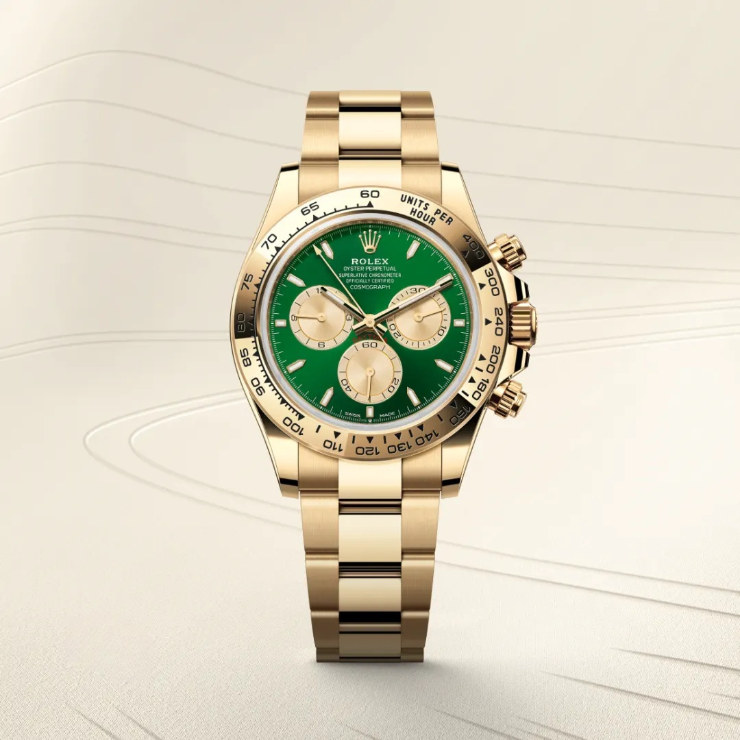 【Super Clone】New Rolex Daytona "John Mayer"40mm  Yellow Gold Green Dial  m126508-0008