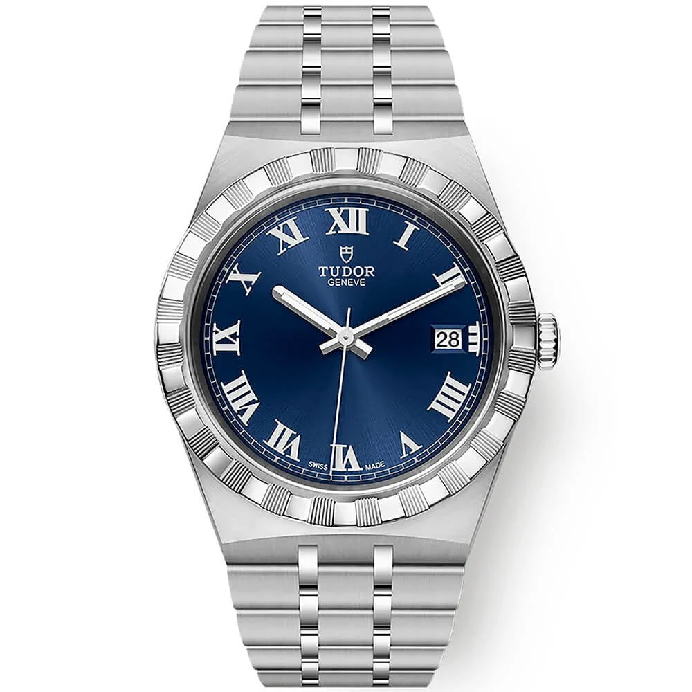 【Super Clone】TUDOR Royal 38mm Blue Roman Dial Automatic Bracelet Watch M28500-0005