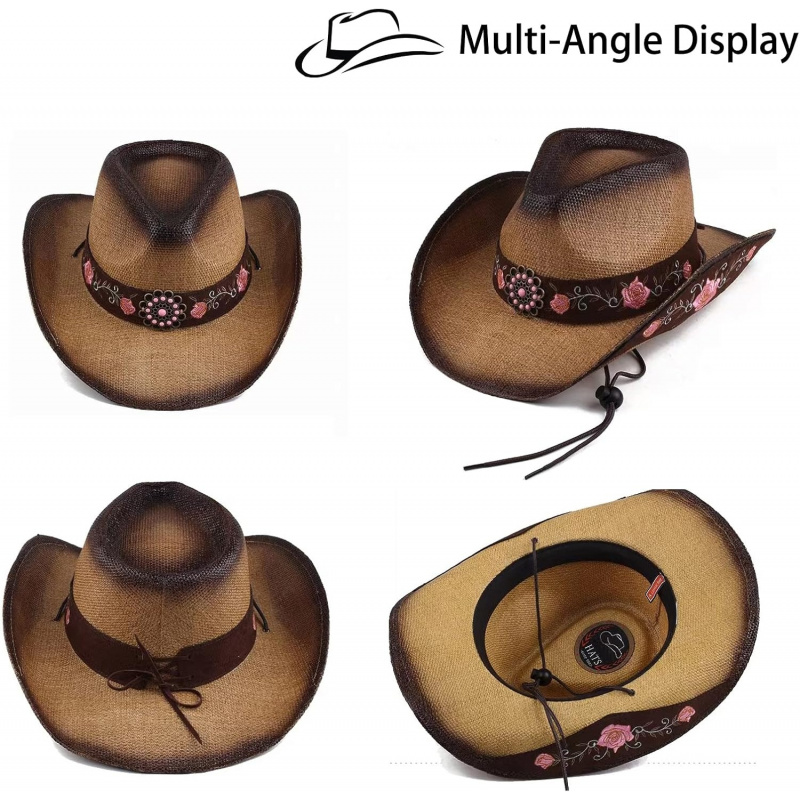 Cowboy Hats for Women, Brown Cowgirl Hats Classic