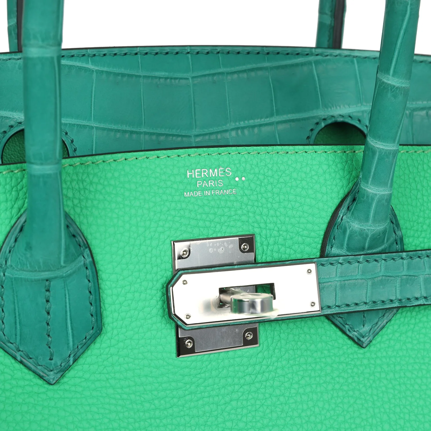 Hermes Birkin 30 Vert Comics Togo and Vert Jade Niloticus Crocodile Touch Palladium Hardware