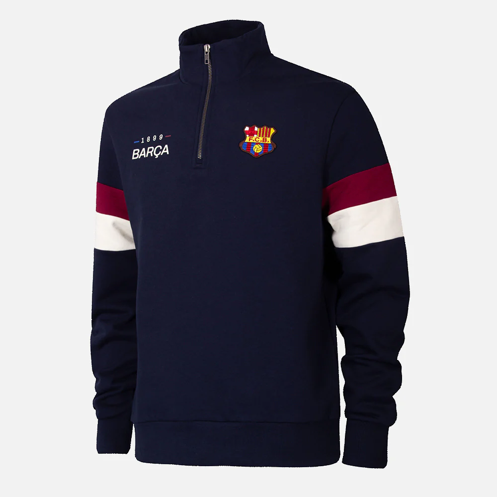 FC Barcelona 1899 Navy Half Zip Sweater